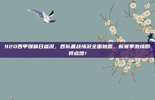 920西甲媒体日盛况，各队备战情况全面披露，新赛季激情即将点燃！